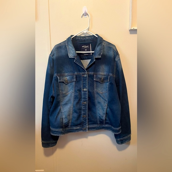 Silver jean jacket size 3X - Picture 1 of 6